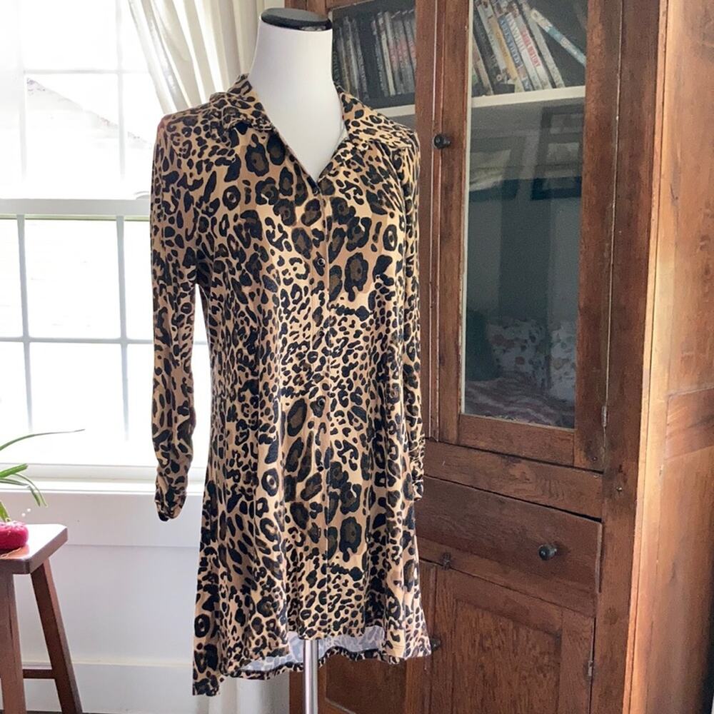 New Directions Animal Print Tunic Shirt, Size S